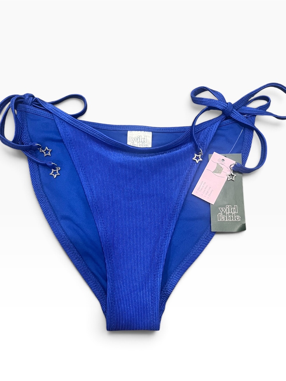 🖤 Wild Fable Cobalt Blue Star Charm Tie-Side Bikini Bottom – Size Small NWT